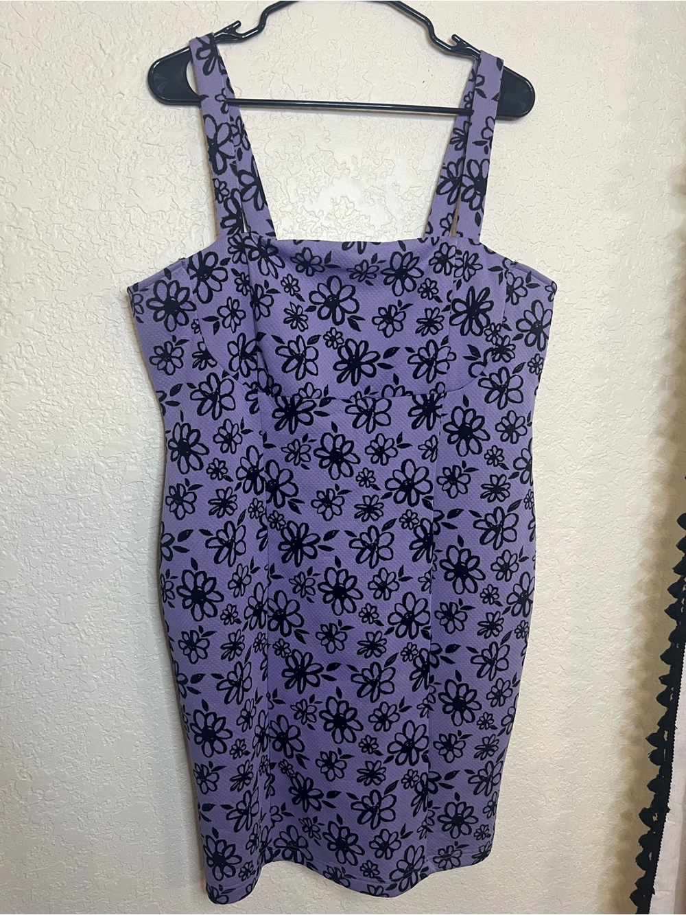 Forever 21 Lavender Midi Dress with Black Floral Print